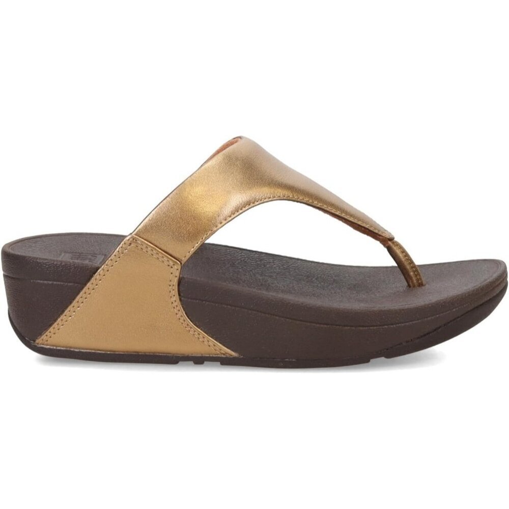 Women's Flip-Flop Thong Sandals Bronze Leather Classic Comfort Slip On Shoes - Picture 2 of 7